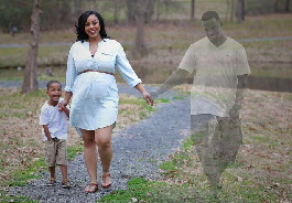 怀胎9月妈妈 拍全家福悼亡夫 (组图)跨越生死拥