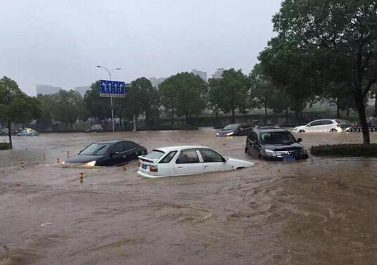 暴雨怒袭武汉(组图) 网友:上班只能靠开船▏暴