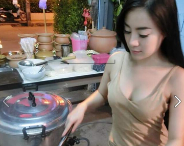 泰国 小吃店 现 最美老板娘  堪比模特_国际新闻_