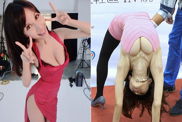 台湾文胸瑜伽晒火辣私照超女神水蛇腰迷倒250万人性感方法背心性感编织的图片